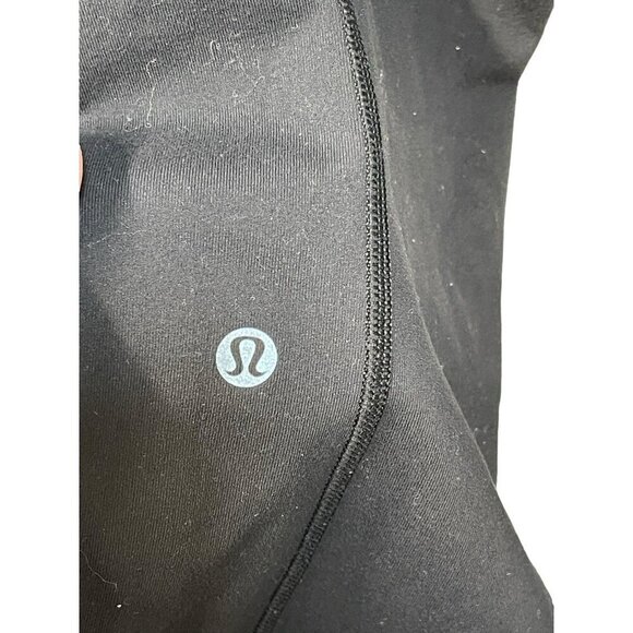 Lululemon Crisscross Waistband Black & Green Yoga Pants Size 6 Tall - Picture 3 of 5